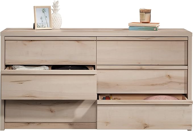 Sauder Harvey Park 6 Drawer Dresser for Bedroom Wooden Dressers & Chest of Drawers, in Pacific Maple