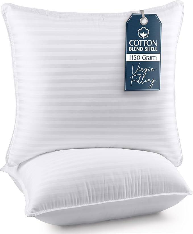 Utopia Bedding Bed Pillows for Sleeping European Size (White), Set of 2, Cooling Hotel Quality, for Back, Stomach or Side Sleepers