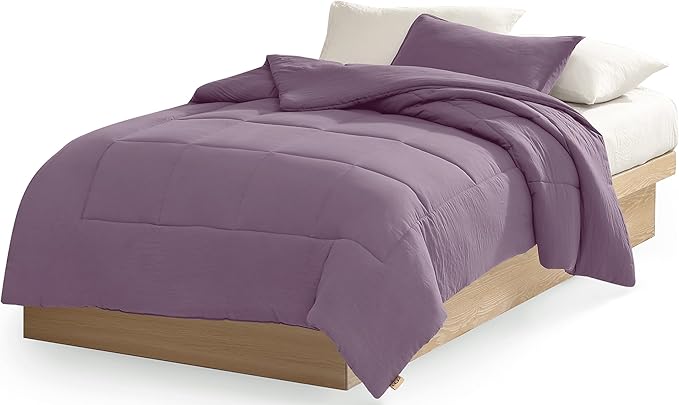UGG Leonora Comforter Set with 1 Pillow Sham Lightweight Down Alternative Blanket All Season Washable and Hypoallergenic Bedding for College Apartment or Dorm Essentials, Twin/Twin XL, Purple Shadow