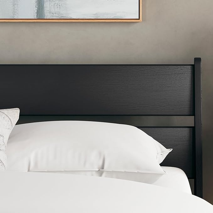 Signature Design by Ashley Socalle Modern Panel Headboard, Queen, Black