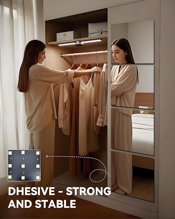 12" x 12" 8Pcs Full Length Wall Mirror Tiles, Frameless Wall Mounted Mirror Glass Wall Mirror for Home Gym, Door, Bedroom, Living Room