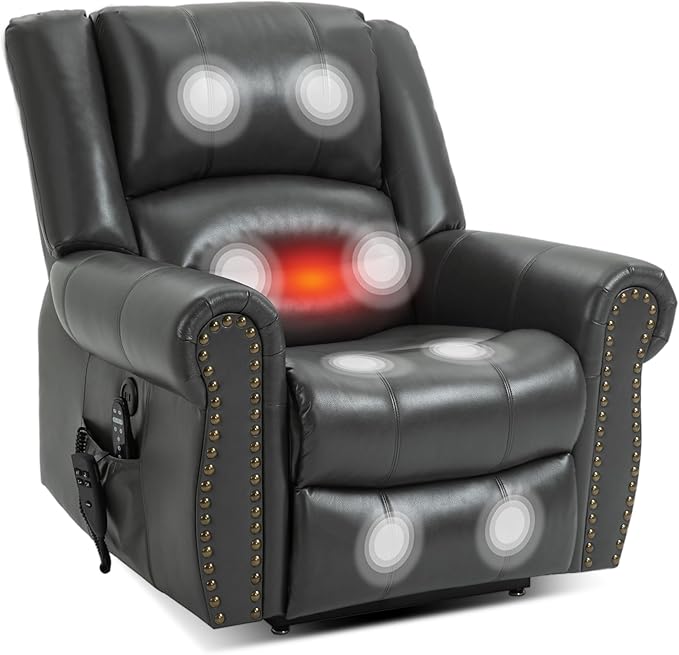 Recliner Chairs for Adults, Oversized Bedroom Chair with Massage, Sofa Chair Home Theater Seating with Lumbar Support, Comfortable Lift Chair for Elderly, Glider Nursery Chair for Living Room