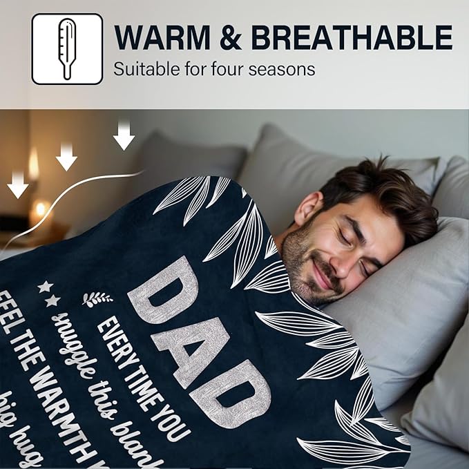 Birthday Gifts for Dad from Daughter Son, Dad Blanket Gifts from Daughter, Gift for Fathers Day, Father Throw Blanket for Sofa Couch Bed, Men Gifts Ideas 50"X60"