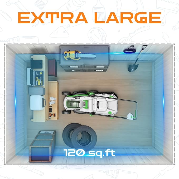 12 x 10 FT Outdoor Storage Metal Shed, Bike Garden Tool Shed with Slooping Roof, Lockable Doors and Aluminum Frames, Shed Easy to Assemble for Garden, Patio, Lawn, Grey