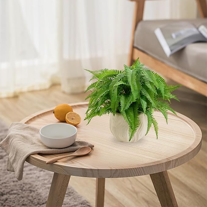 Artificial Potted Plant for Bathroom Shelf Decor, Small Faux Greenery with Cement Pot, Compact Fake Indoor Plant for Low Light Spaces, Home Décor