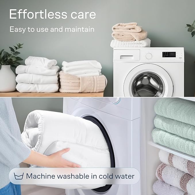 Cloud-Like Twin XL Mattress Topper - 100% Cotton Top Mattress Pad for Back Pain Relief - Breathable & Naturally Cooling for Hot Sleepers