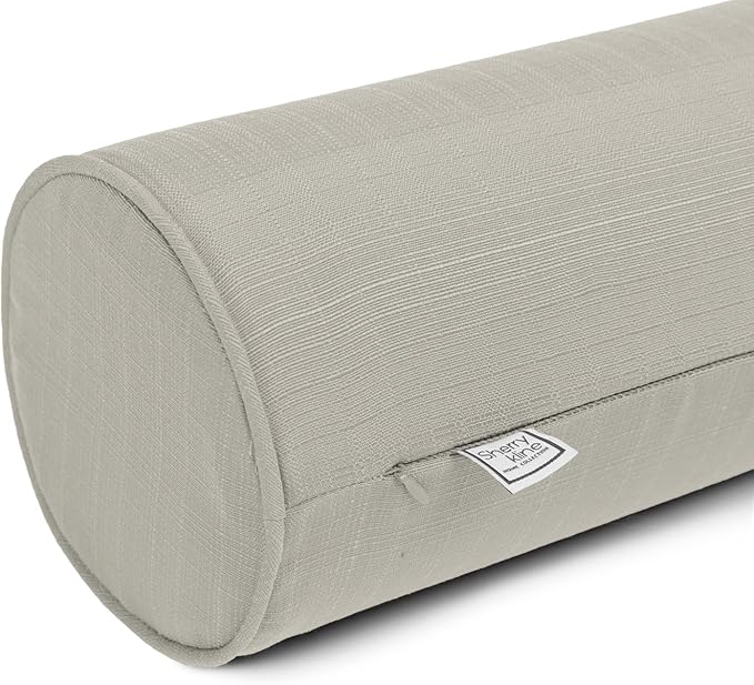 Sherry Kline Sunrise Indoor/Outdoor Neck Bolster Corded Edge Filled Pillow Sand 6"x18" Set of 2