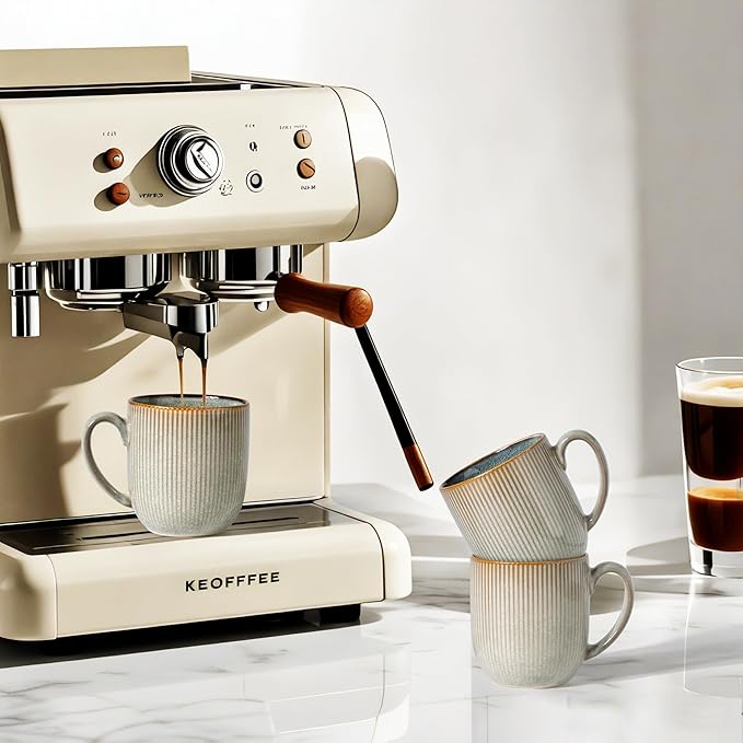 GBHOME Ceramic Coffee Mugs Set of 6, 12oz Handmade Ceramic Coffee Mugs Set with Gradient color for Latte/Tea/Beer/Hot Cocoa, Dishwasher & Microwave Safe