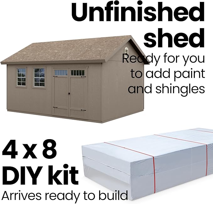 Handy Home Products Scarsdale 12x16 Do-it-Yourself Wooden Storage Shed- Does not Include Floor kit, Paint, or Roofing Shingles