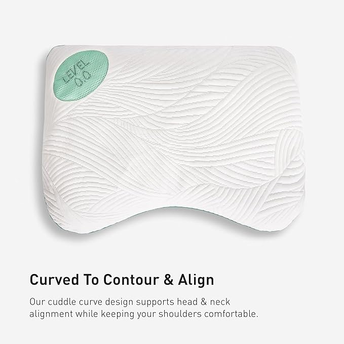 Bedgear Level Cuddle Performance Pillow - Firm Bed Pillow for Side Sleepers - Moisture Wicking Removable Cover - Size 0.0