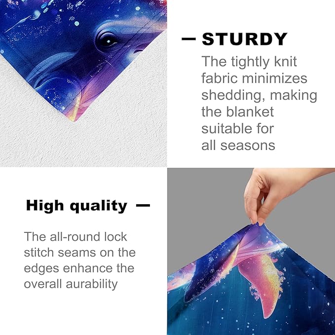 Dolphin Blanket for Kids Adults, Dolphin Gifts Flannel Throw Blanket, Dolphin Decor Lightweight Warm Soft for Sofa Couch Bed Living Room Office 60" x 50"