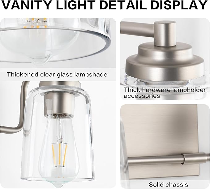 SOLFART 6 Light Bathroom Lights for Bathroom Brushed Nickel Vanity Light Bathroom Vanity Lighting Bath Light Fixtures Over Mirror