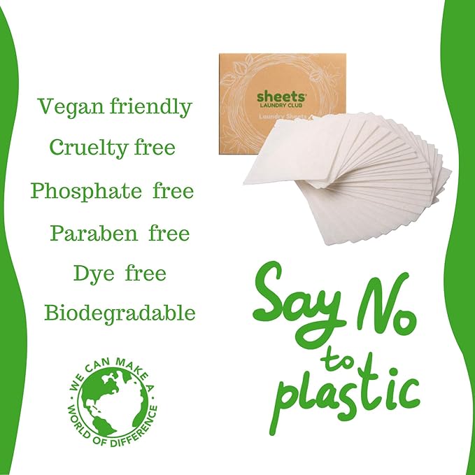 Sheets Laundry Club Bundle - 50 Pack (up to 100 loads) Fresh Linen Detergent Sheets & 40 Pack Vitality Dryer Sheets - New Liquidless Technology, Travel Essential Cleaning Supplies