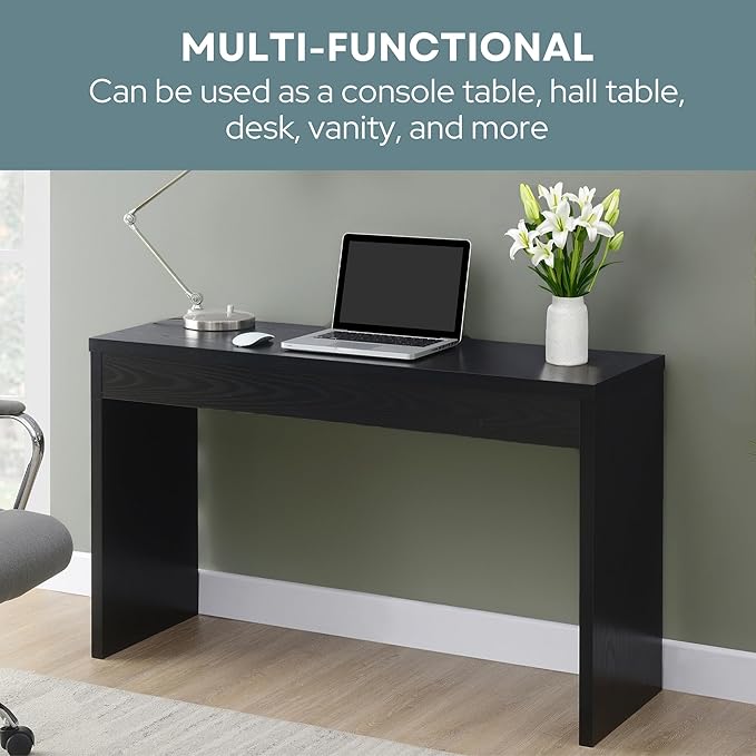 Convenience Concepts Northfield Hall Console Table 48" - Modern, Minimalist Narrow Sofa Display Accent for Contemporary Living Room, Entryway, or Hallway, Black