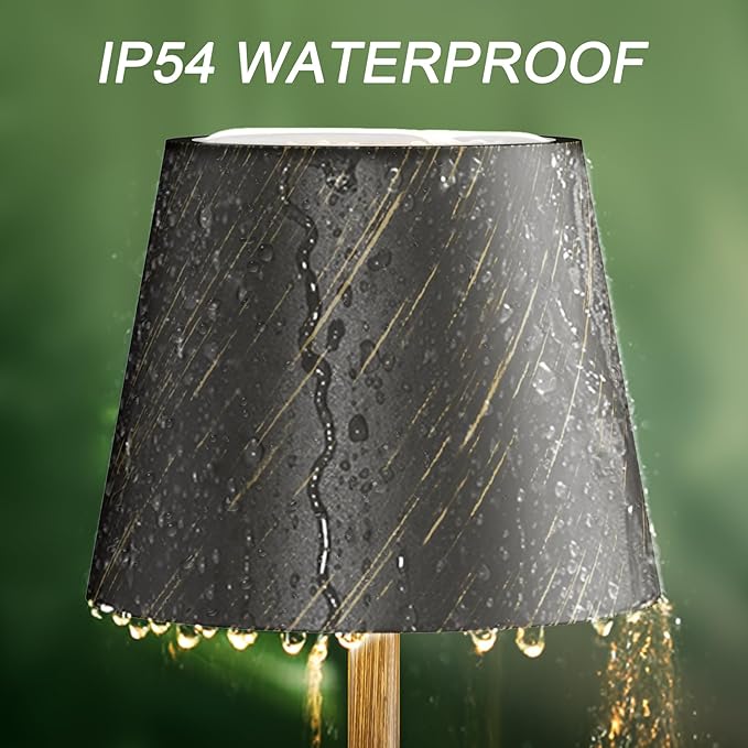 2-Pack Copper Cordless Table Lamp,Rechargeable LED Desk Lamp,5000mAh Battery Operated Lamp,3000K Warm Light Stepless Dimming,IP54 Waterproof Portable Table Light for Restaurant/Camping,Copper