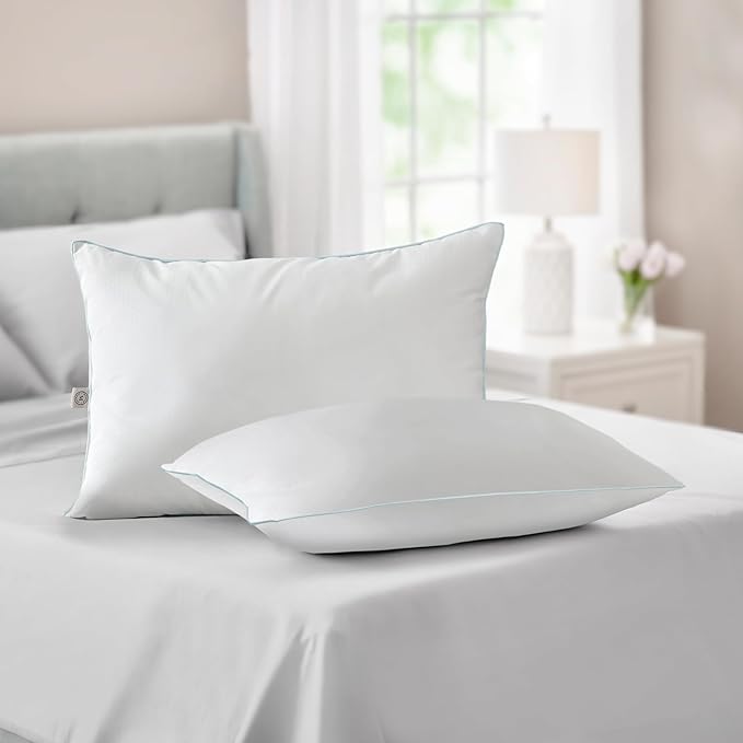 MARTHA STEWART Bed Pillow, King (U.S. Standard), White 2 Count