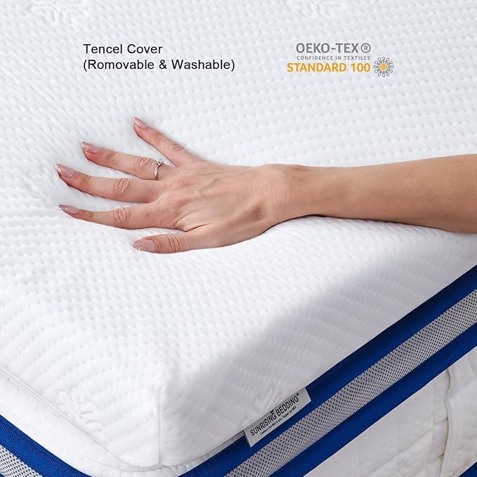 2 Inch Full Size Memory Foam Mattress Topper, Cooling Gel Bed Topper with Removable Cover, Soft & Pain Relief & Breathable, CertiPUR-US & Oeko-Tex Certified