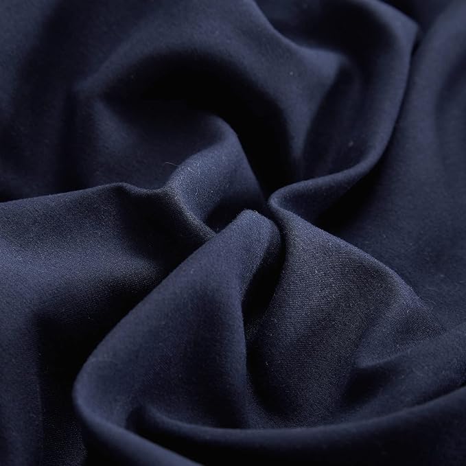 Luxlovery Navy Blue Comforter Set Queen Dark Blue Bedding Comforter Set Full Solid Color Soft Breathable Blanket Quilts Cozy Comforter with 2 Pillowcase for Women Men Adults