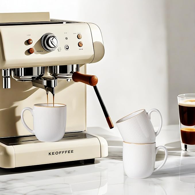 GBHOME Ceramic Coffee Mugs Set of 6, 12oz Handmade Ceramic Coffee Mugs Set with Gradient color for Latte/Tea/Beer/Hot Cocoa, Dishwasher & Microwave Safe