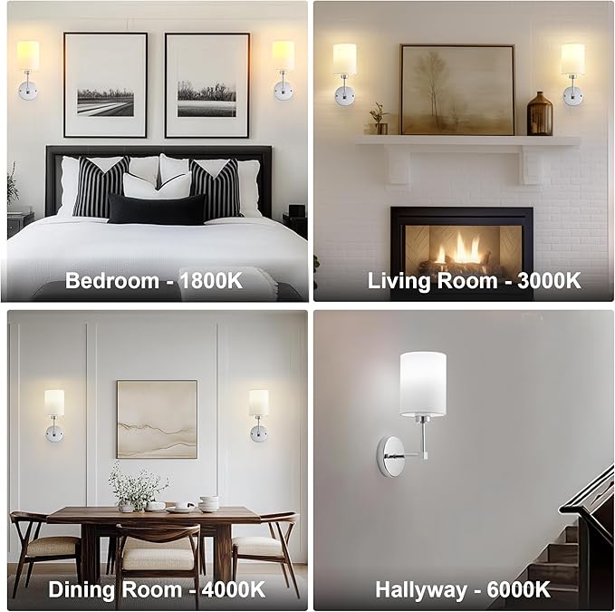 Battery Operated Wall Sconce Set of Two,Wireless Rechargeable Wall Light With Remote Control, Dimmable, 1800K/3000K/4000K/6000K/RGB, Timer, for Living Room, Bedroom, Fireplace, TV, 13.5 Inch, Chrome