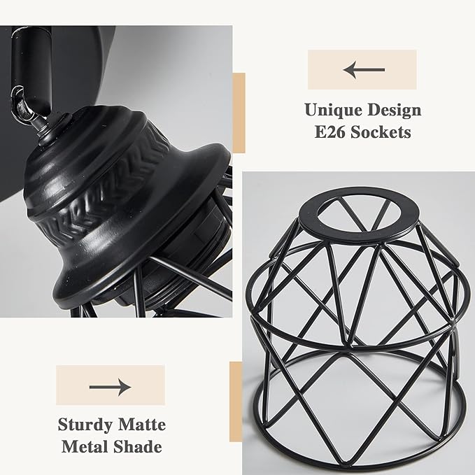 Kitchen Light Fixtures, Adjustable Semi Flush Mount Ceiling Light with E26 Base, Multi-Directional Lamp for Kitchen, Hallway, Dining Room, Farmhouse, Entryway