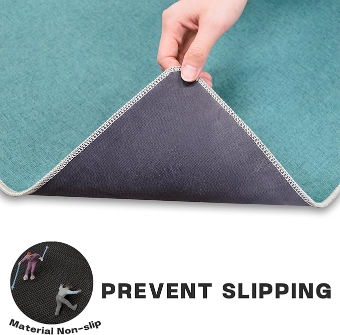 Yancorp 3'x5'Ultra Thin Big Bathroom Rugs,Low Profile Bath Mat Non Slip Fit Under Door Absorbent Shower Rug Washable Large Indoor Door Mat