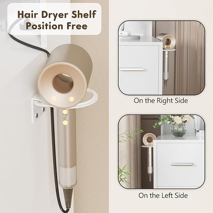 YESHOMY Vanity Desk with Mirror, Power Outlet and 10 Lights, Makeup Table with 7 Drawers, 3 Color Modes Available for Bedroom, Pure White