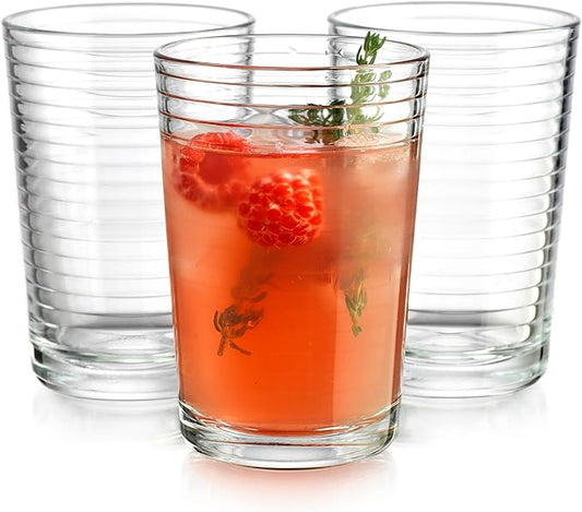Glaver's Juice Glasses 7 oz. Set of 10 Glass Cups – Beverage Water Tumblers For Home and Bar, Water, Cocktails, Iced tea. Kids Friendly Dishwasher Safe.