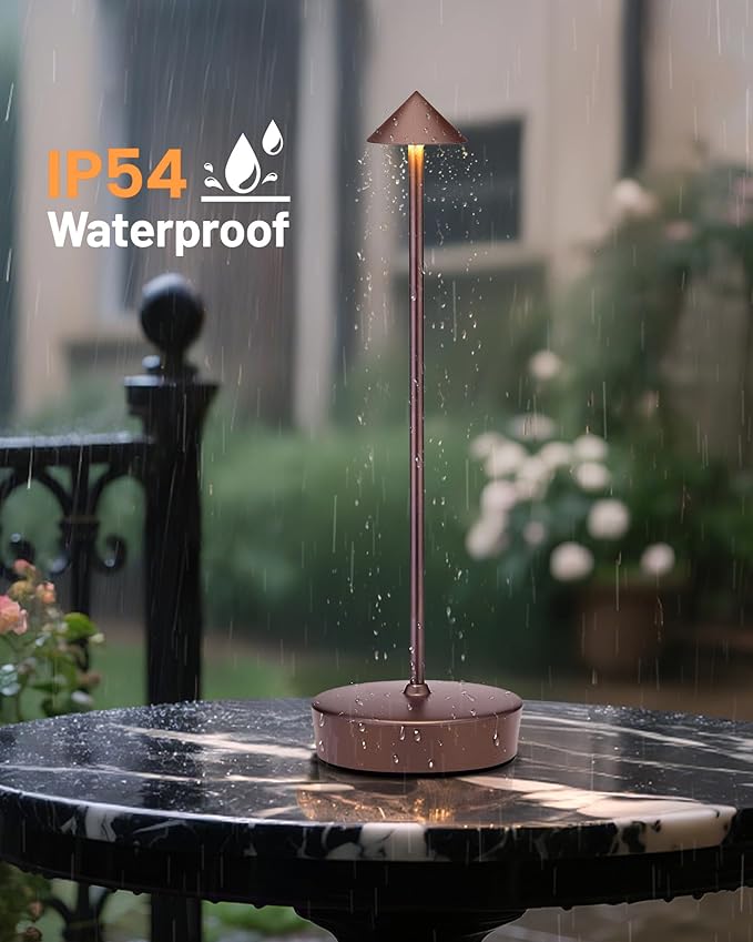 Cordless Led Table Desk Lamp 2 Pack, 7000mAh Battery Outdoor Table Light Waterproof for Restaurant Patio Camping Home Decor, USB-A Output, Brightness Memory, Dimmable