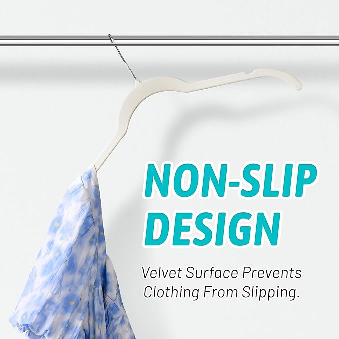 Premium Velvet Shirt Hangers 30 Pack, Non-Slip 360° Swivel Hook Slim Flocked Coat Hanger, Space Saving Felt Hanger for for Tank Top, Blouses, Strappy Dresses