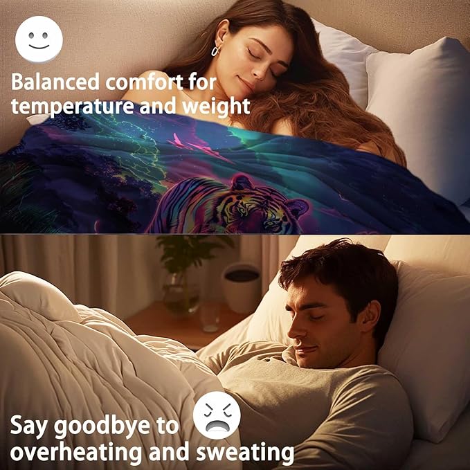 Tiger Throw Blanket for Men Women, Wild Animal Print Throw Gift for Men and Women, Soft Fleece for Bedrooms, and Living Room Decor, 50x60 Inches