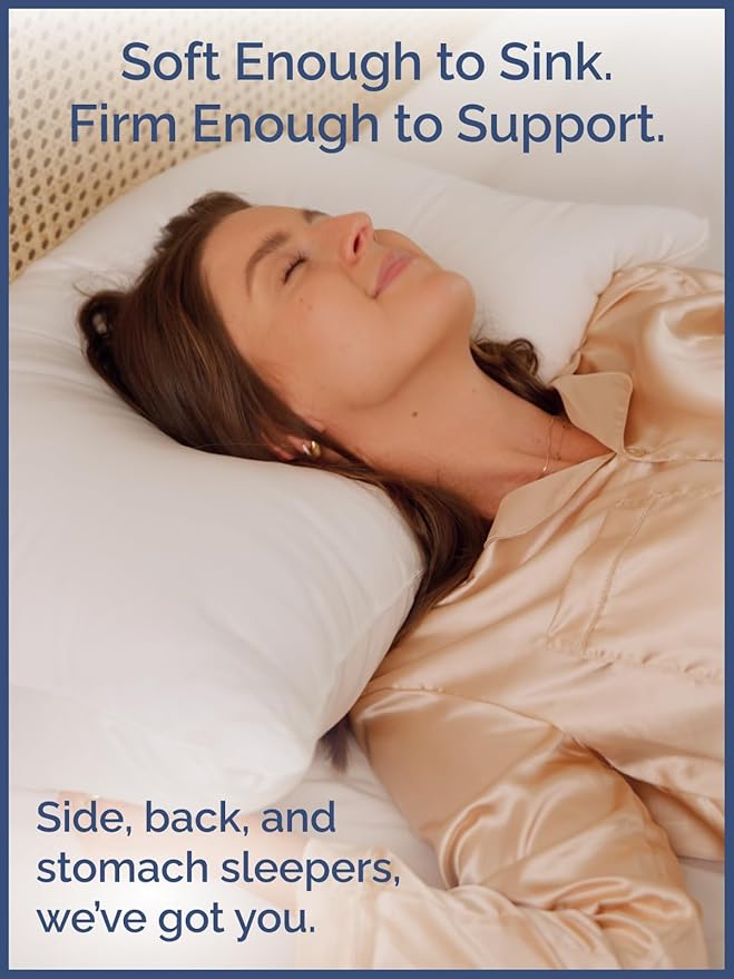 Bed Pillows King Size Set of 2 - 100% Cotton Breathable Cover - Premium Down Alternative for Side Sleepers, Back or Stomach - Soft Luxury Hotel Quality Pillows - Comfy, Cozy & Plush - Oeko-Tex, White