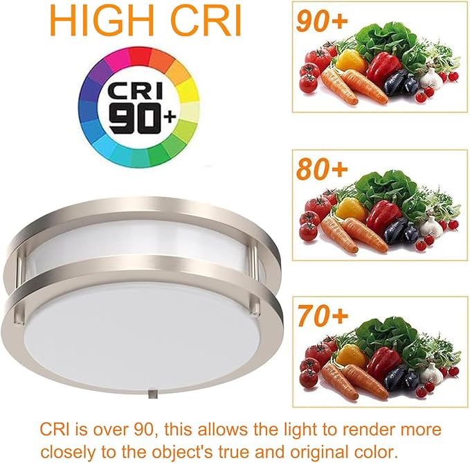 36W Dimmable LED Ceiling Light Fixture, 12 inch Flush Mount Light Fixture, Ceiling Lights for Bedroom, Kitchen, Bathroom, Super Bright 4000 Lumens, 400W Equivalent, 5000K Daylight White