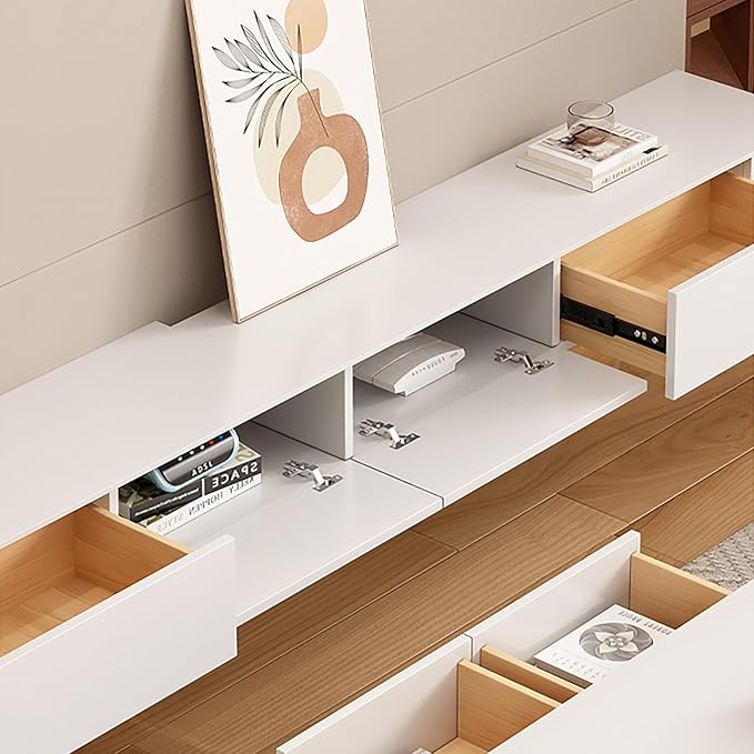 Floating TV Stand,94.5 Inch Wall Mounted TV Shelf,Modern Entertainment Center Media Console with Storage for Bedroom,Living Room (Gary)