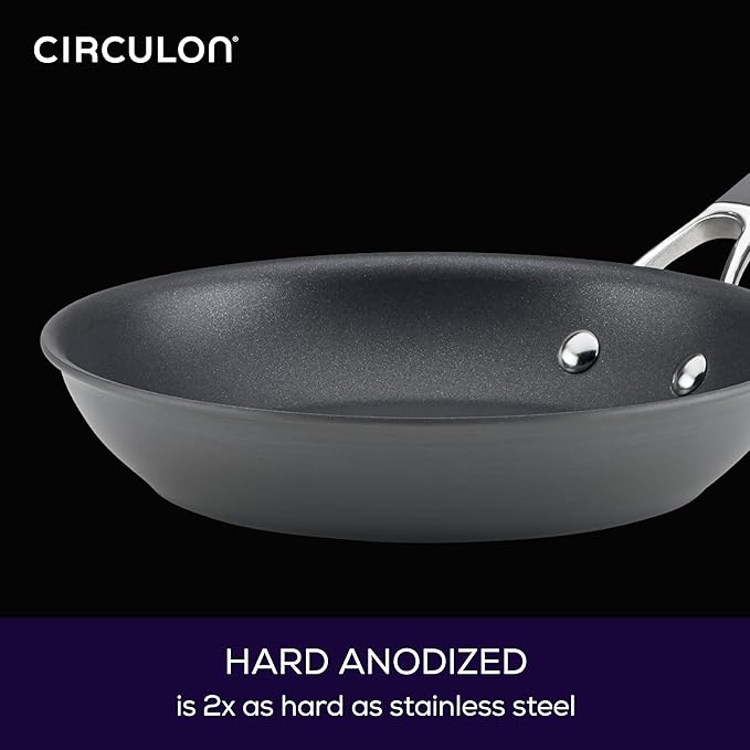 Circulon 83903 Radiance Hard Anodized Nonstick Cookware Pots and Pans Set, 10 Piece, Gray