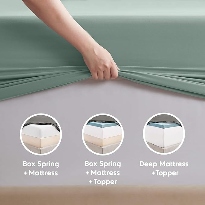 Nestl Twin XL Sheet Set - College Dorm Size - Luxury 1800 Ultra-Soft Microfiber Twin Extra Long Bed Sheets - Deep Pockets - Easy Fit - Extra Soft - 3 Piece Set (Twin XL, Sage Green)