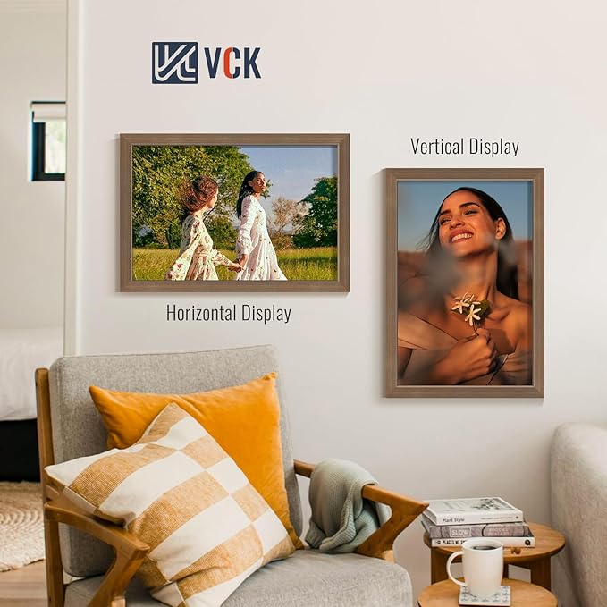 VCK 16x24 Brown Poster Frames 3 Pack, High-End Wood Wide Border Picture Frame,Multi-Directional Display Family Photos, Office Prints, Studio/Gallery/Home Artwork