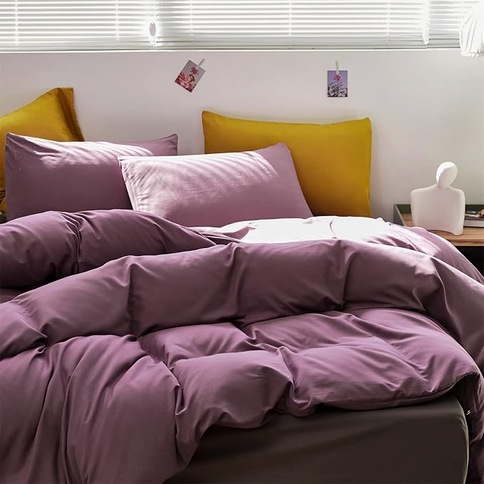 Purple Comforter Set King Women Dusty Purple Bedding Set Pale Mauve Blanket Quilts Dark Lilac Soft Breathable 3 Piece Comforter Set for King Bed Women Girls