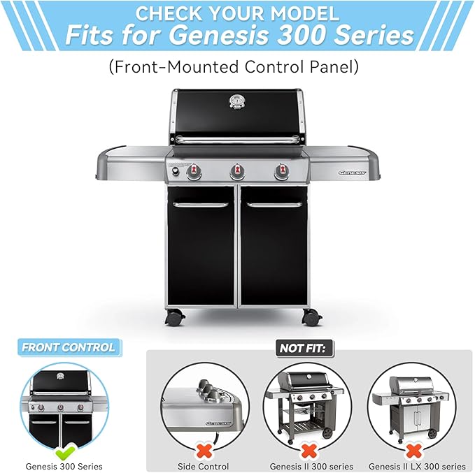 17.5" Flavorizer Bars for Weber Genesis 300 Series Grills with Front Control Knob, Replacement for Genesis Grill Parts E310 S310 E320 S320 E330 S330 Stainless Steel Heat Plates for 7620, 5 Pack