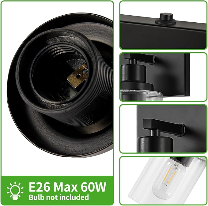 Battery Operated Wall Sconces Set of 2, Remote Control Wall Lamp with Clear Glass Shade USB Rechargeable Wall Light for Bedroom Living Room Hallway