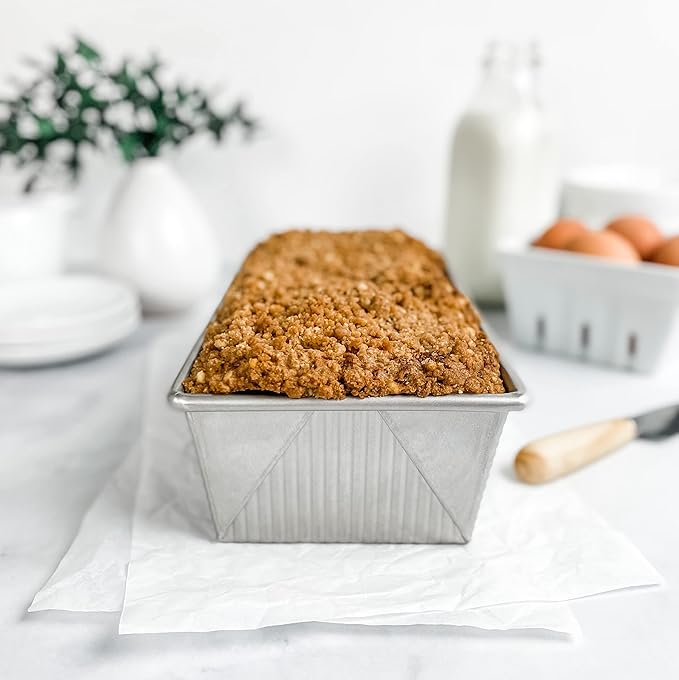 USA Pan Bakeware Aluminzed Steel 5-Piece Set Half, Cookie Sheet, Loaf, Square, Round Cake Pan