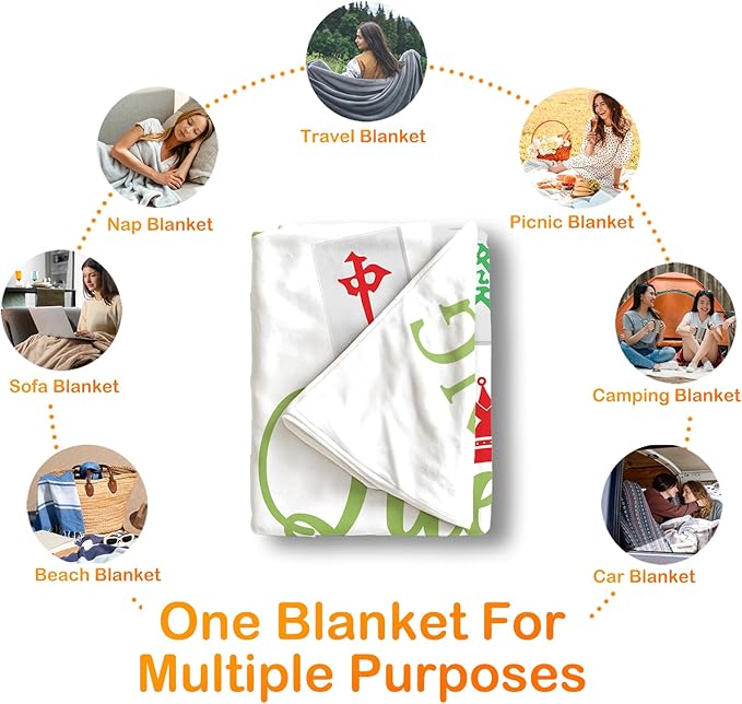 Mahjong Queen Throw Blanket,Mahjong Gifts for Women Girls,Mah Jong Blanket for Couch Bed Girls Dorm Bedroom Living Room Office,50x60 Inches