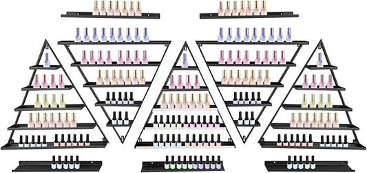 10PCS Triangular Nail Polish Racks, Metal Wall-Mounted Display Rack for Nail Polish Bottles, Lipstick Perfume Wall Shelf Essential Oil Organizer for Home Spa Nail Salon Shop