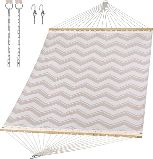 SUNCREAT Hammocks Two Person Tree Hammock, Heavy Duty Hammock for Poolside, Garden, Backyard, Patio, 450lbs Capacity, Gray Waves