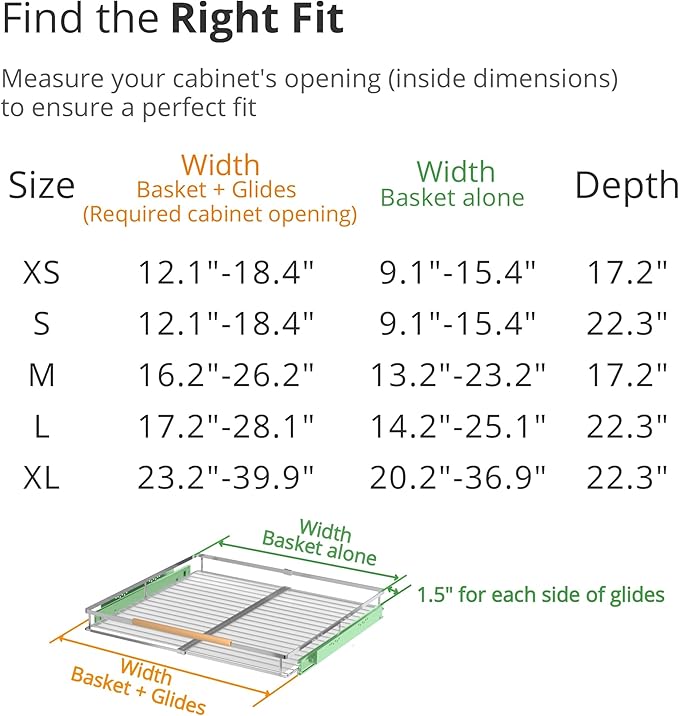 Expandable Pull Out Drawer Cabinet Organizers, Heavy Duty Slide Out Storage Shelf for Home Kitchen Pantry Cupboard Pots Pans, Adjustable Width from 12.1"~18.4", Stainless Steel 1 Pack