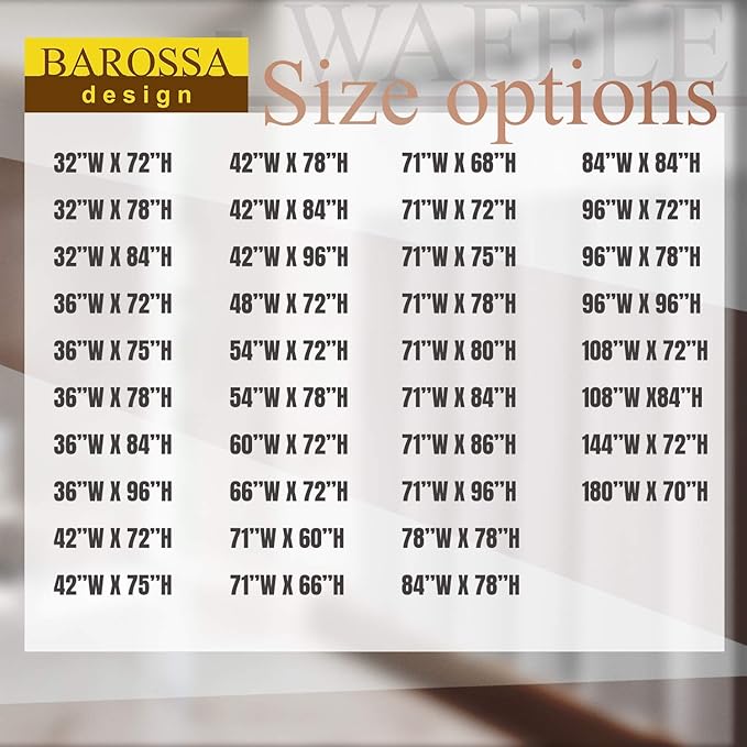 Barossa Design Waffle Weave Fabric Shower Curtain Hotel Spa Luxury - White Heavyweight Curtains for Bathroom with Cloth Pique Pattern, Water Repellent, 71 x 72 Inches Shower Decorative