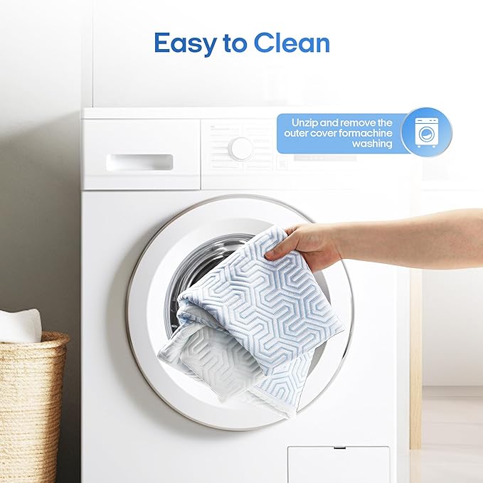 puredown® Cooling Goose Feather Down Pillow, Set of 1, King Size Bed Pillow Insert with Soft Cooling Pillowcase for Cool Sleep