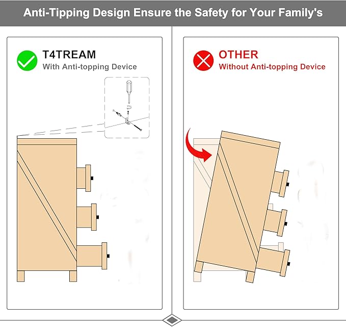 T4TREAM Farmhouse 7 Drawers Dresser for Bedroom, Wood Rustic Dresser Tv Stand, Storage Dressers Organizer for Bedroom, Living Room,Hallway, Antique Brush White