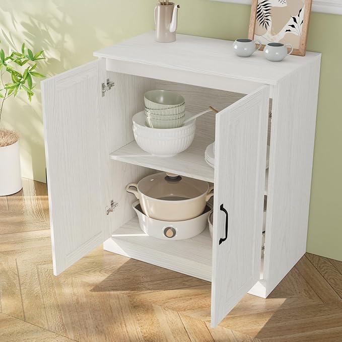 VOWNER 95" TV Stand for TVs up to 75", 4-Piece TV Hutch with Cabinets, Entertainment Center with Bookshelves, Modular TV Console for Living Room, 2D+2H (White)