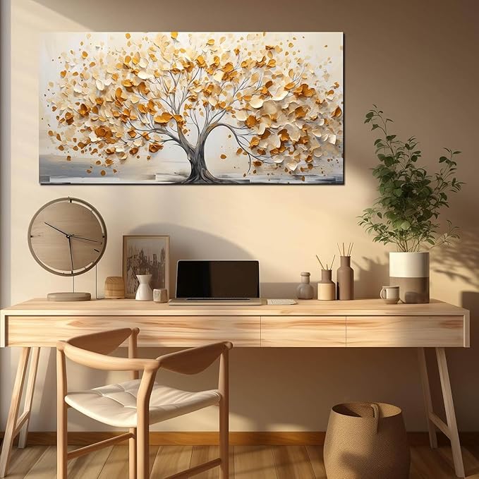 Decorative Painting Tree of Life Canvas Wall Art Pictures for Living Room Bedroom Canvas Wall Decor Large Artwork Wall Decor Ready to Hang Artwork Print with Frame Modern Wall Art Size 24x48 A